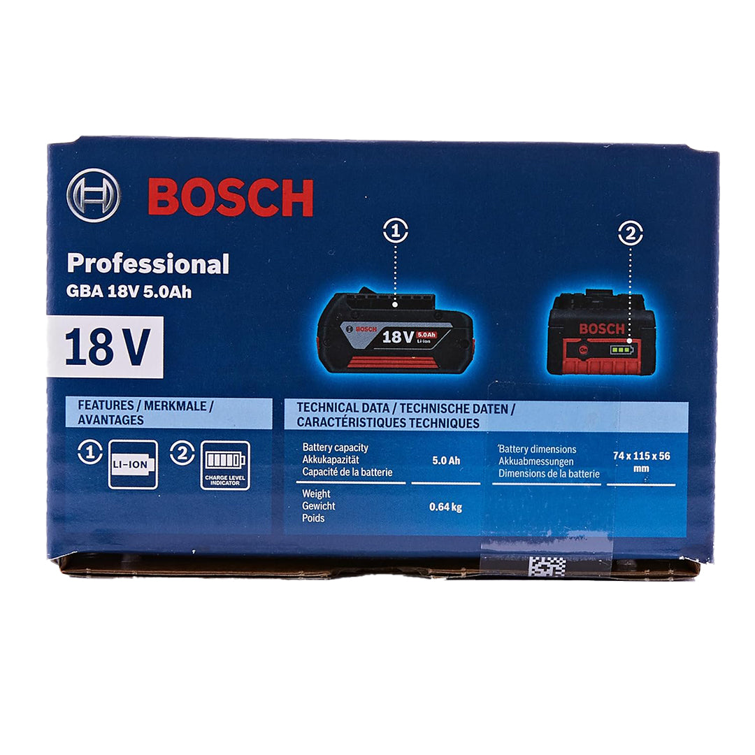 Bosch Professional 18V Twin Pack Batteries – 5.0Ah Li-Ion, High Performance