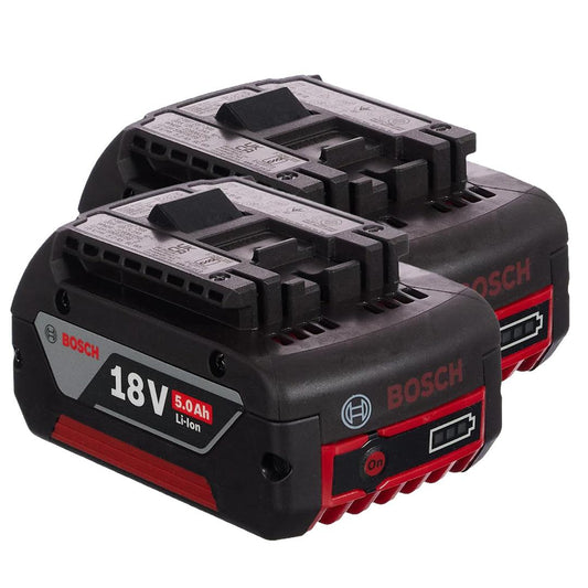 Bosch Professional 18V Twin Pack Batteries – 5.0Ah Li-Ion, High Performance